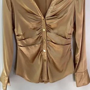 Cache Gold Stretch Top